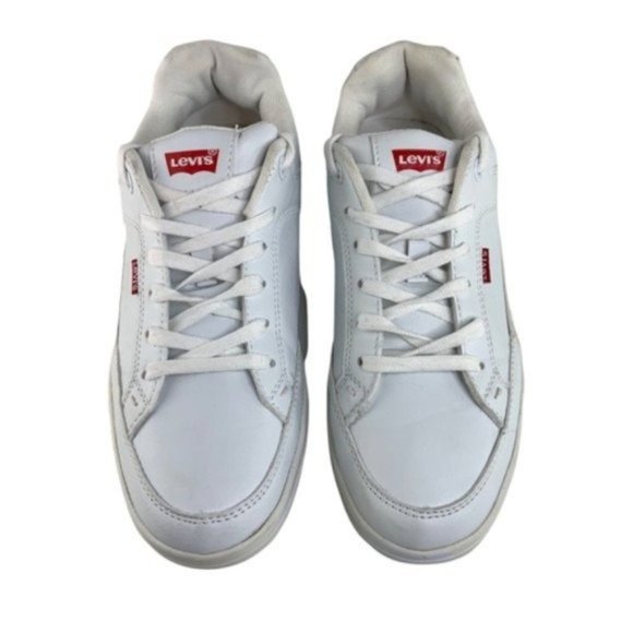 Levi’s White Lace Up Faux Leather Sneakers - Picture 2 of 8